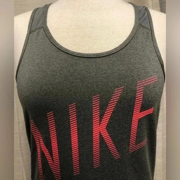 NIKE Dry-Fit Racerback Tank Top with Hot Pink Nike Logo - Picture 2 of 6